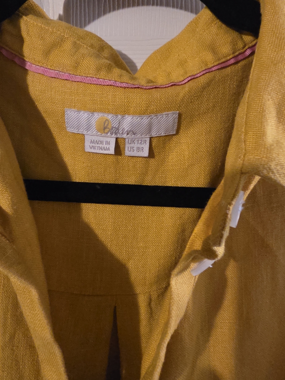 Boden Button-Front Mustard Yellow Shirt Dress with Tie Belt - Picture 2 of 4